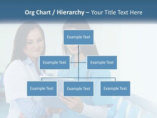 Two Women In Scrubs Are Looking At A Tablet PowerPoint Template