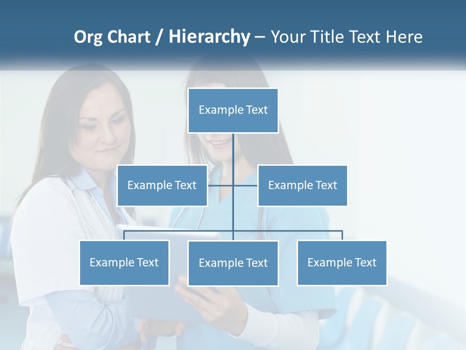 Two Women In Scrubs Are Looking At A Tablet PowerPoint Template