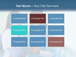 Two Women In Scrubs Are Looking At A Tablet PowerPoint Template