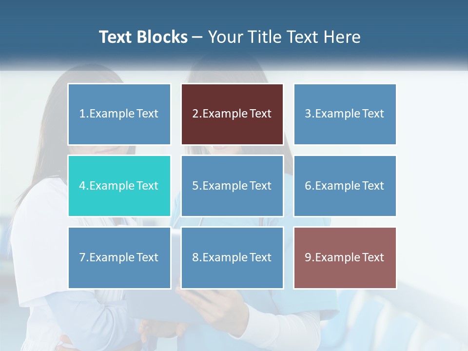 Two Women In Scrubs Are Looking At A Tablet PowerPoint Template