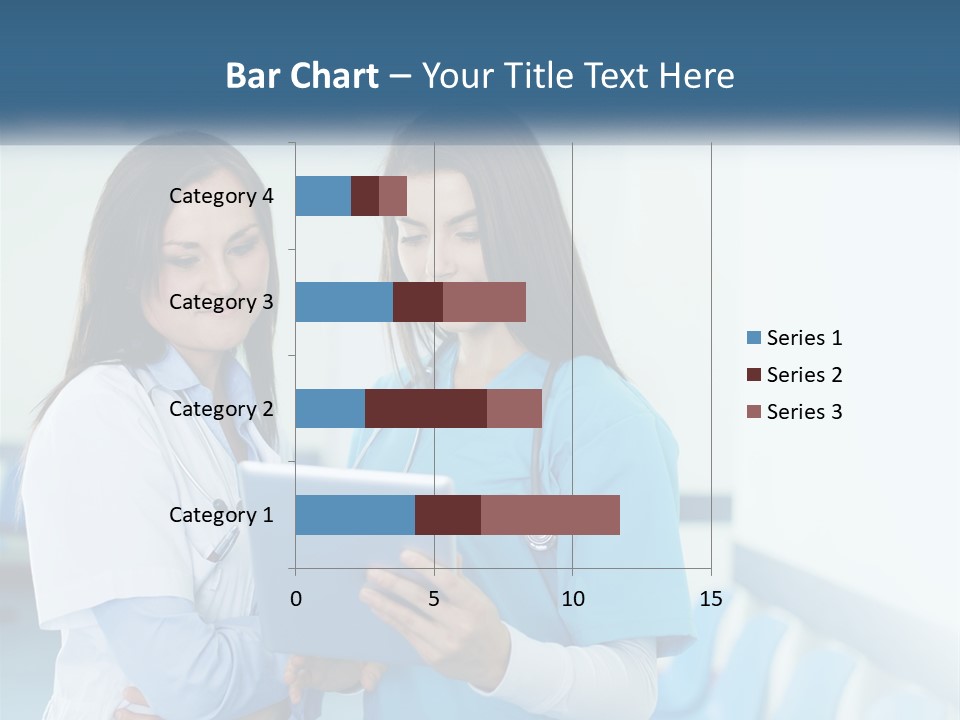 Two Women In Scrubs Are Looking At A Tablet PowerPoint Template