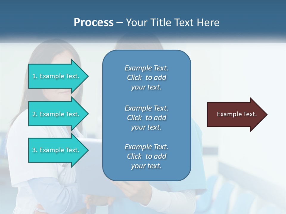 Two Women In Scrubs Are Looking At A Tablet PowerPoint Template