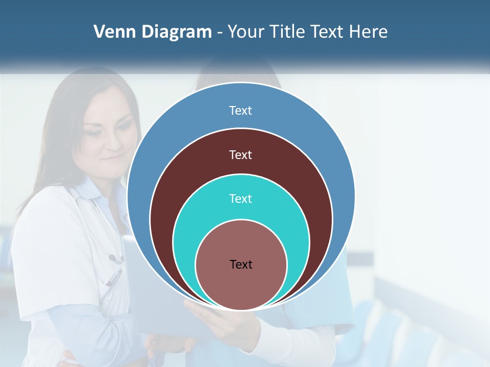 Two Women In Scrubs Are Looking At A Tablet PowerPoint Template