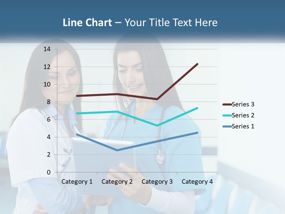 Two Women In Scrubs Are Looking At A Tablet PowerPoint Template