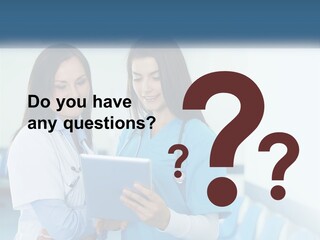 Two Women In Scrubs Are Looking At A Tablet PowerPoint Template