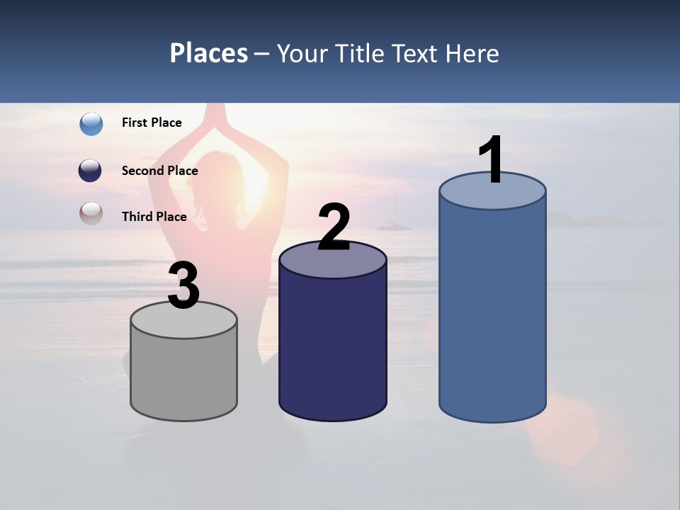 A Person Doing Yoga On The Beach At Sunset PowerPoint Template