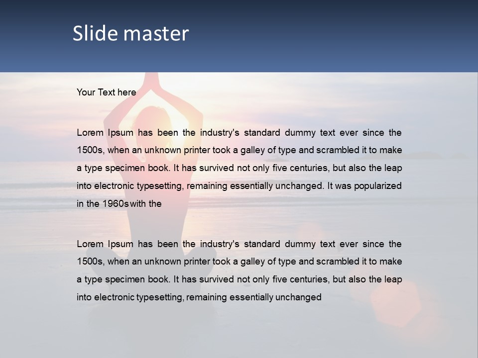A Person Doing Yoga On The Beach At Sunset PowerPoint Template