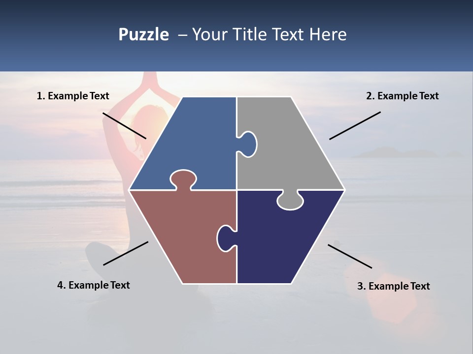 A Person Doing Yoga On The Beach At Sunset PowerPoint Template