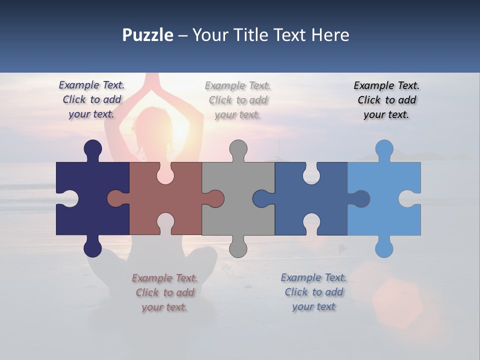 A Person Doing Yoga On The Beach At Sunset PowerPoint Template