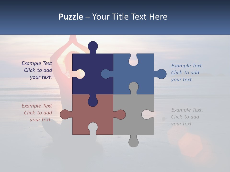 A Person Doing Yoga On The Beach At Sunset PowerPoint Template