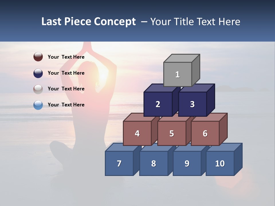 A Person Doing Yoga On The Beach At Sunset PowerPoint Template