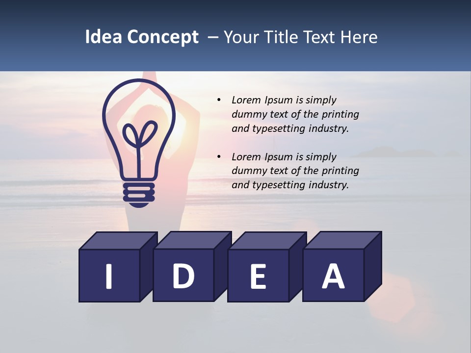 A Person Doing Yoga On The Beach At Sunset PowerPoint Template