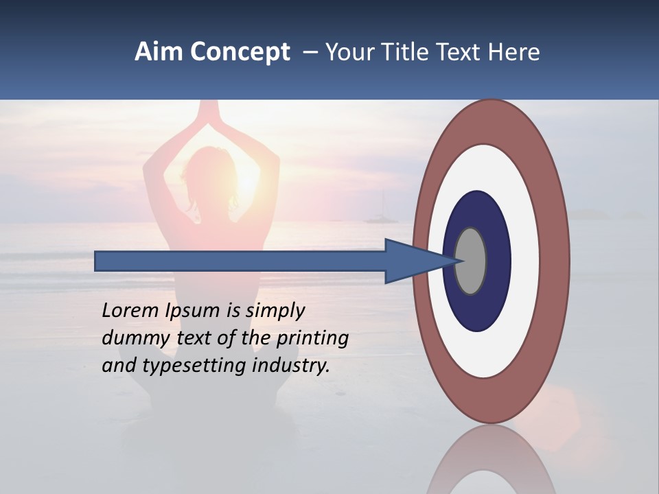A Person Doing Yoga On The Beach At Sunset PowerPoint Template