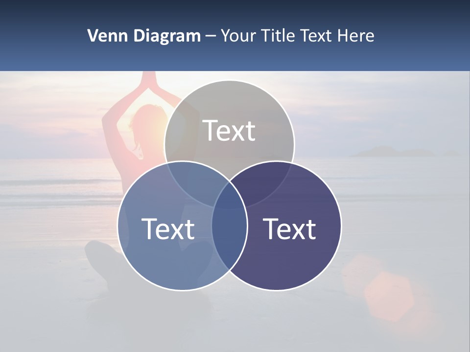 A Person Doing Yoga On The Beach At Sunset PowerPoint Template