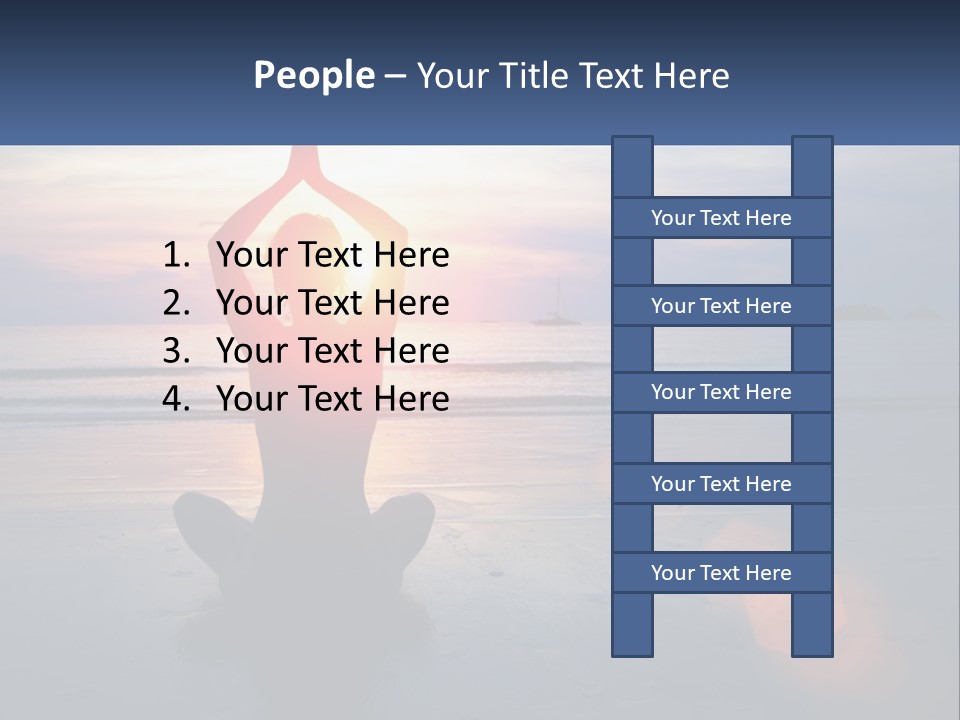 A Person Doing Yoga On The Beach At Sunset PowerPoint Template