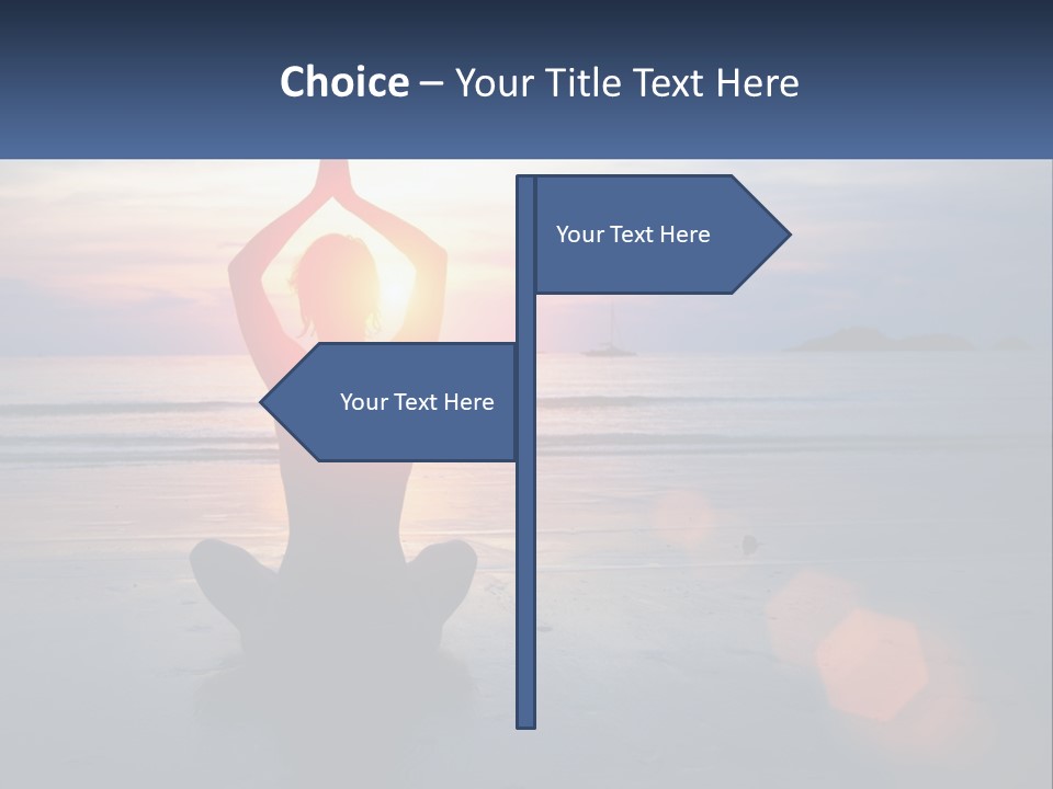 A Person Doing Yoga On The Beach At Sunset PowerPoint Template