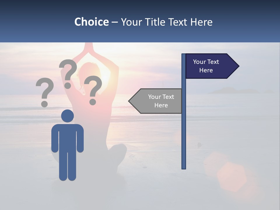 A Person Doing Yoga On The Beach At Sunset PowerPoint Template
