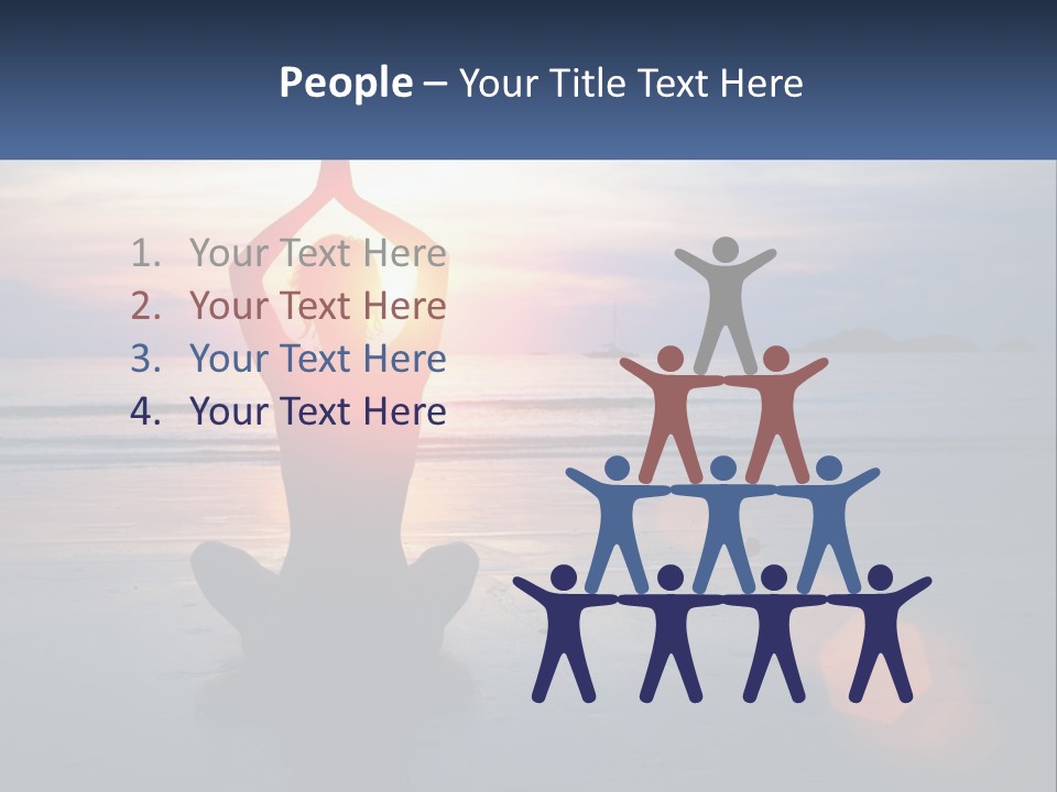 A Person Doing Yoga On The Beach At Sunset PowerPoint Template