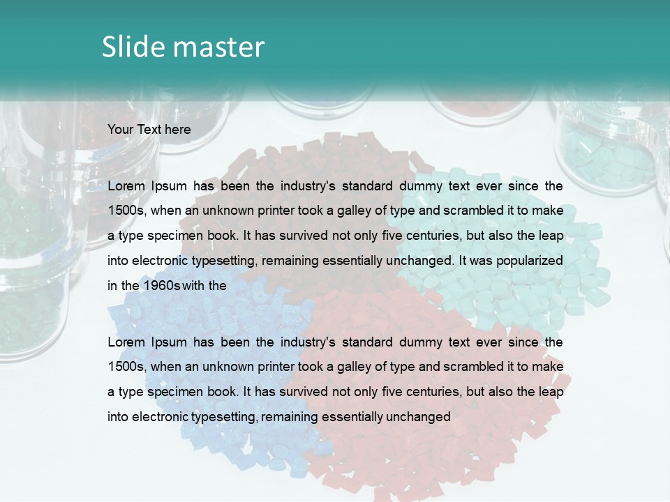 A Bunch Of Different Colored Rocks On A Table PowerPoint Template