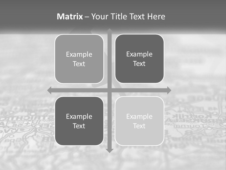 A Black And White Photo Of A Push Button On A Map PowerPoint Template