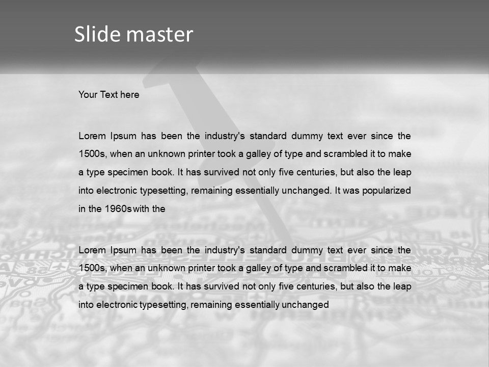 A Black And White Photo Of A Push Button On A Map PowerPoint Template