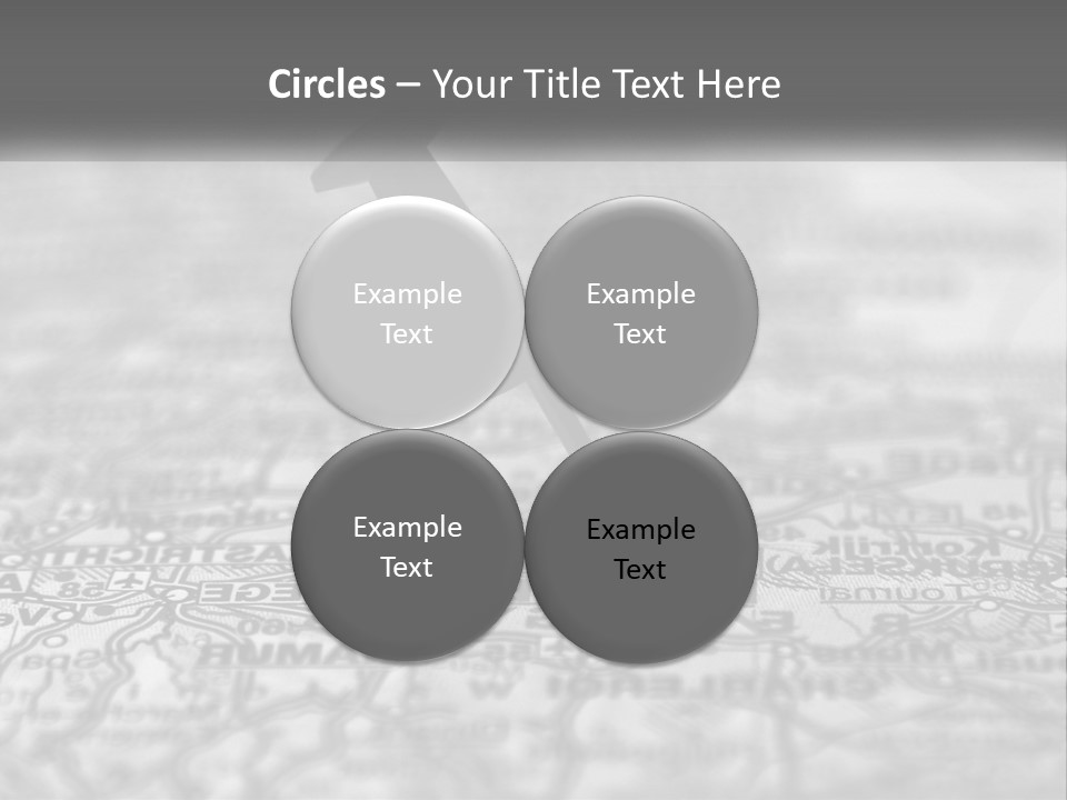 A Black And White Photo Of A Push Button On A Map PowerPoint Template