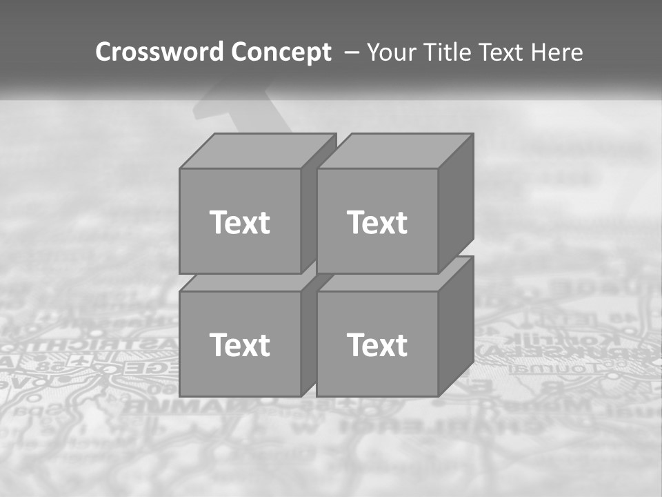 A Black And White Photo Of A Push Button On A Map PowerPoint Template