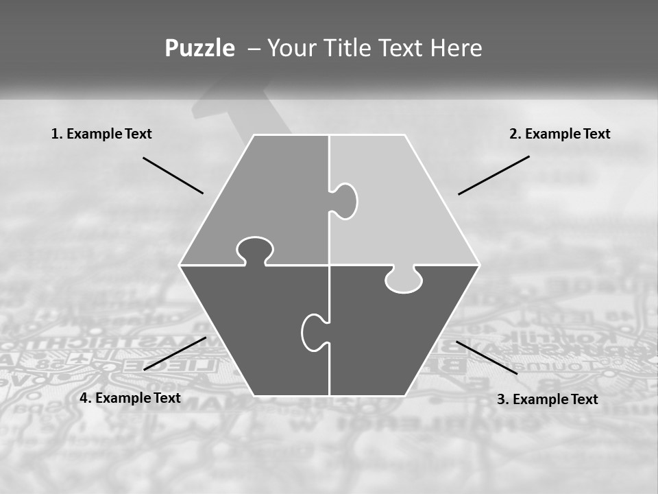 A Black And White Photo Of A Push Button On A Map PowerPoint Template