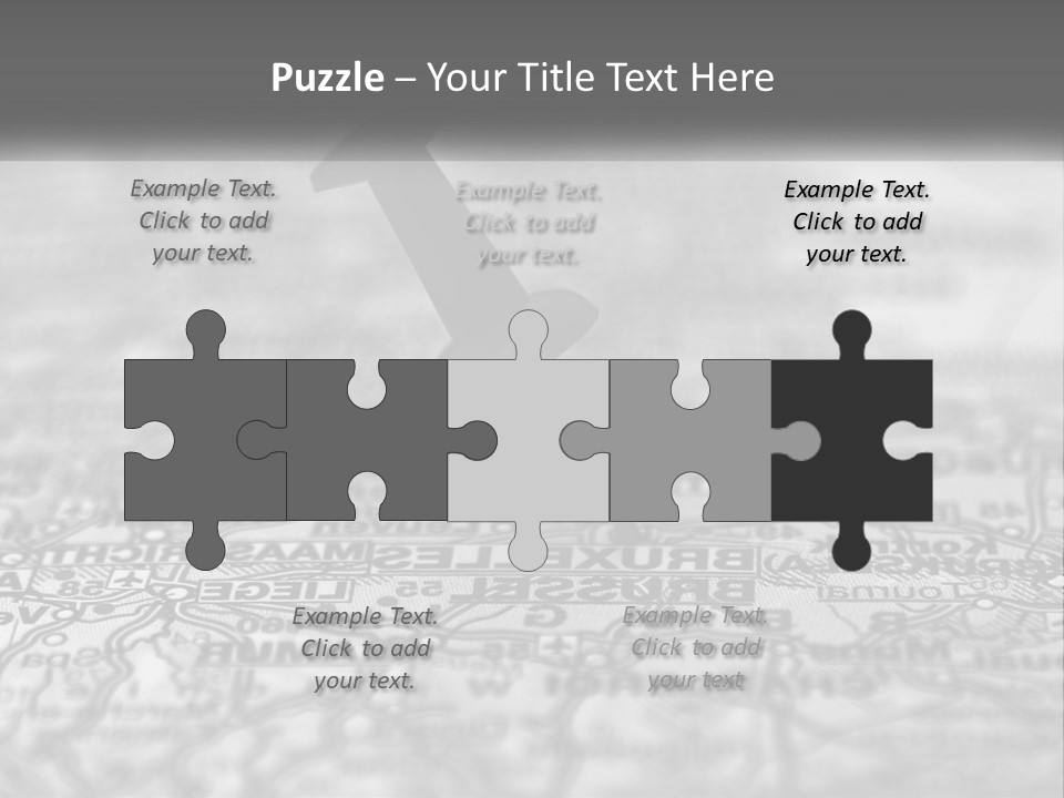 A Black And White Photo Of A Push Button On A Map PowerPoint Template