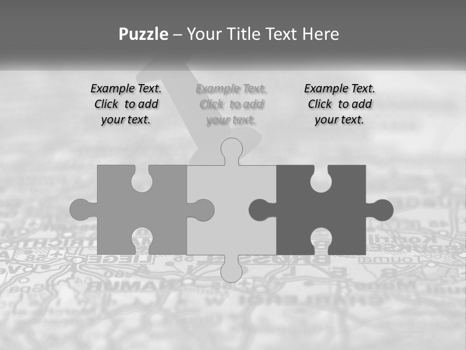 A Black And White Photo Of A Push Button On A Map PowerPoint Template