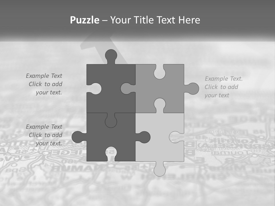 A Black And White Photo Of A Push Button On A Map PowerPoint Template