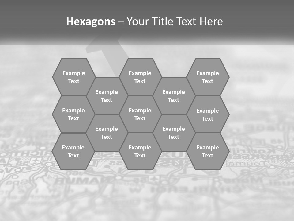 A Black And White Photo Of A Push Button On A Map PowerPoint Template