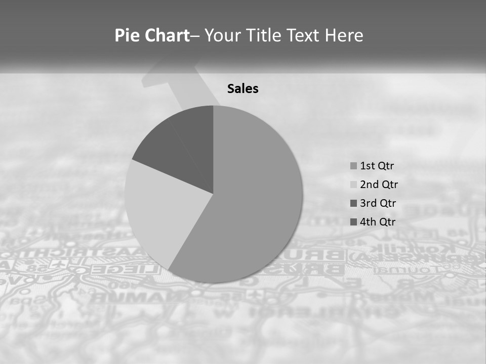 A Black And White Photo Of A Push Button On A Map PowerPoint Template
