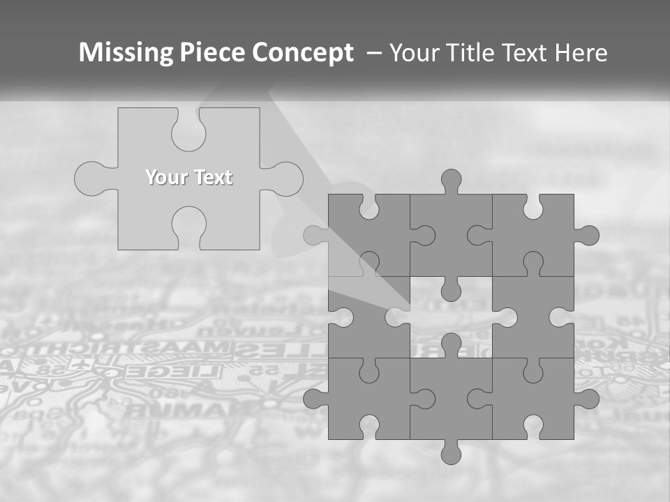 A Black And White Photo Of A Push Button On A Map PowerPoint Template