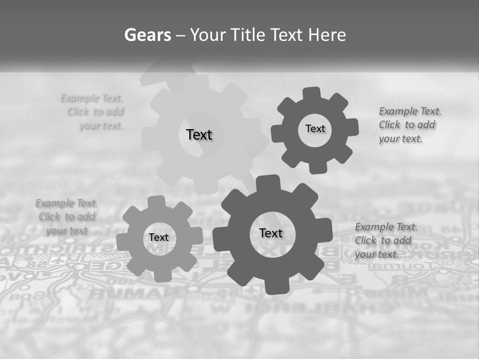 A Black And White Photo Of A Push Button On A Map PowerPoint Template