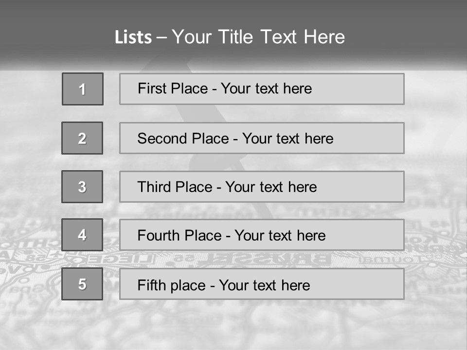A Black And White Photo Of A Push Button On A Map PowerPoint Template