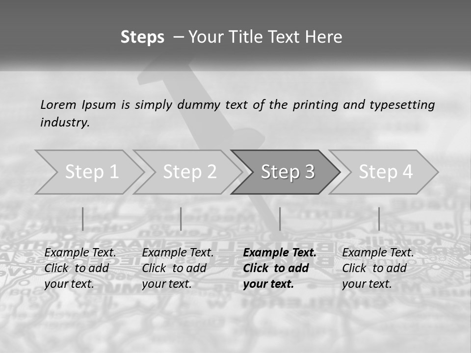 A Black And White Photo Of A Push Button On A Map PowerPoint Template