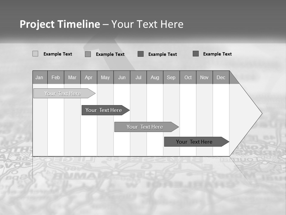 A Black And White Photo Of A Push Button On A Map PowerPoint Template