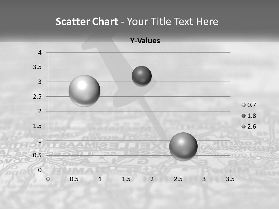 A Black And White Photo Of A Push Button On A Map PowerPoint Template