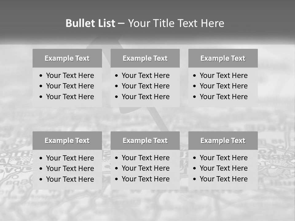 A Black And White Photo Of A Push Button On A Map PowerPoint Template