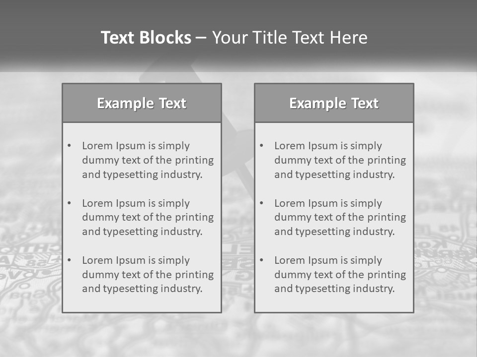 A Black And White Photo Of A Push Button On A Map PowerPoint Template