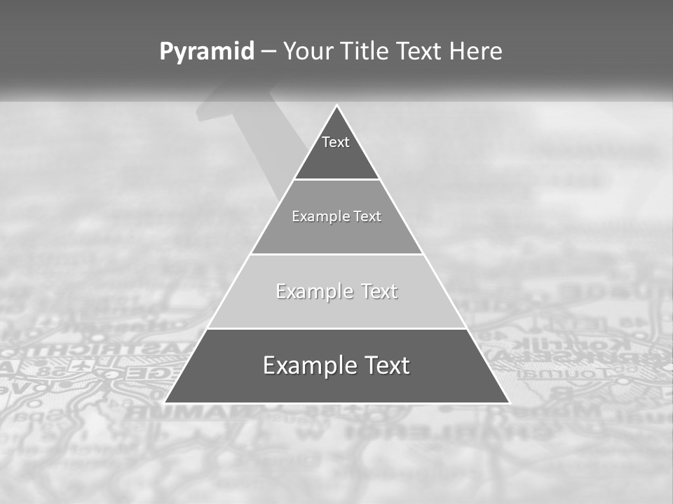 A Black And White Photo Of A Push Button On A Map PowerPoint Template