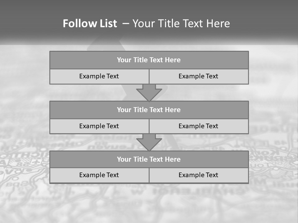 A Black And White Photo Of A Push Button On A Map PowerPoint Template