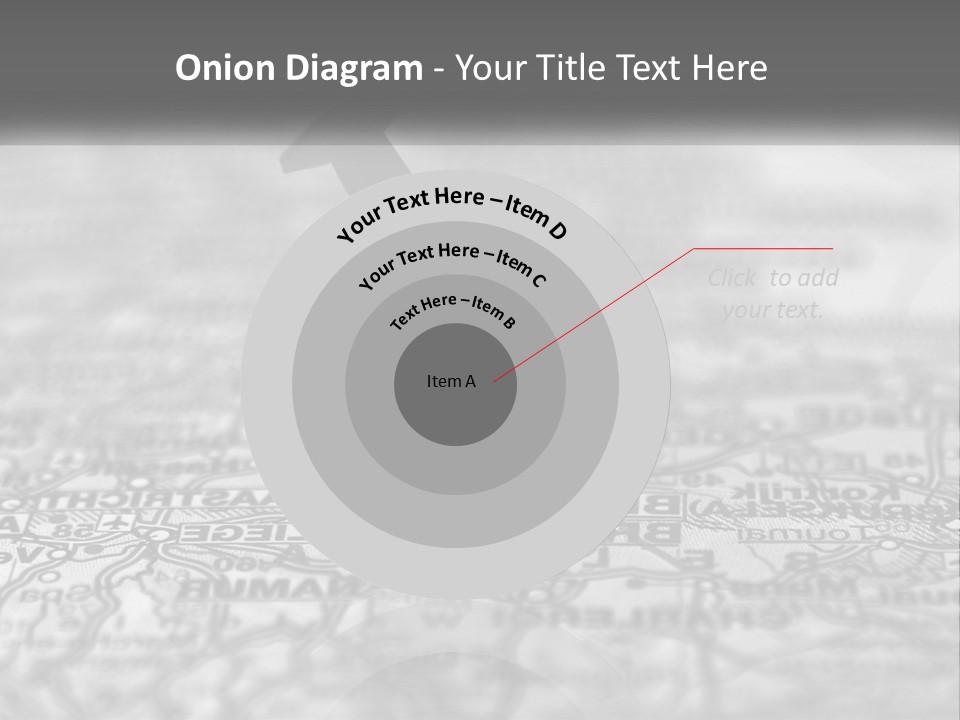 A Black And White Photo Of A Push Button On A Map PowerPoint Template