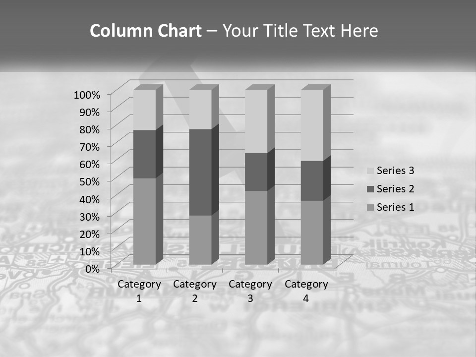 A Black And White Photo Of A Push Button On A Map PowerPoint Template