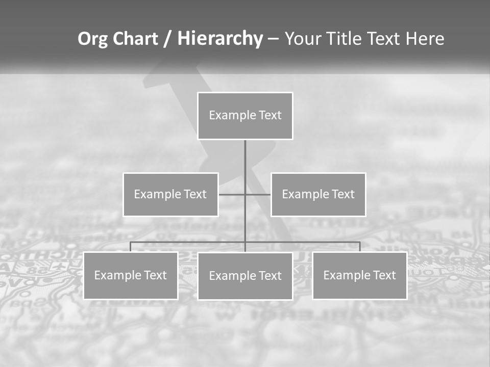 A Black And White Photo Of A Push Button On A Map PowerPoint Template