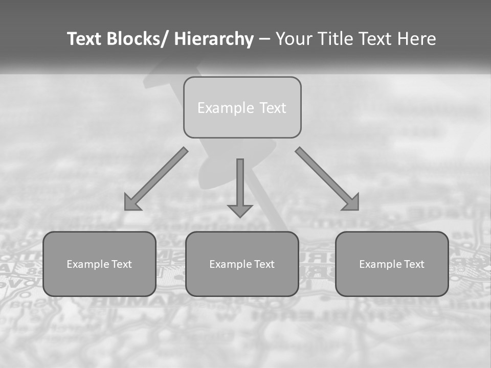 A Black And White Photo Of A Push Button On A Map PowerPoint Template