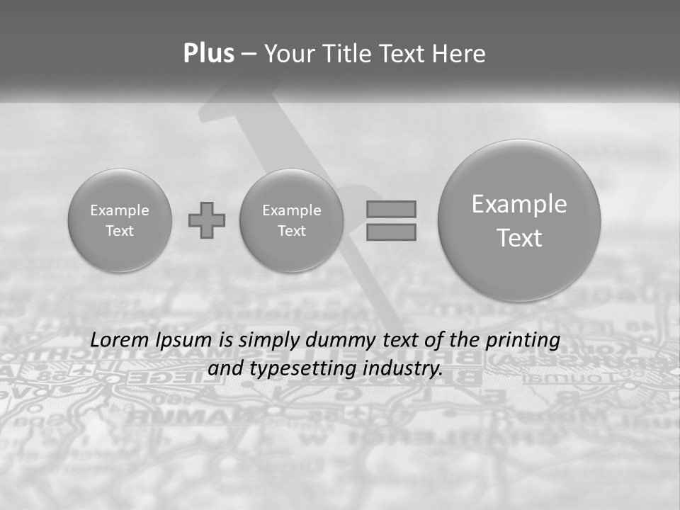 A Black And White Photo Of A Push Button On A Map PowerPoint Template