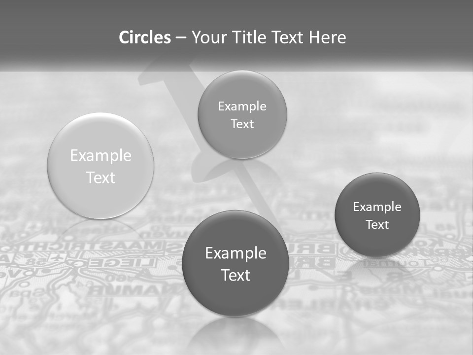 A Black And White Photo Of A Push Button On A Map PowerPoint Template