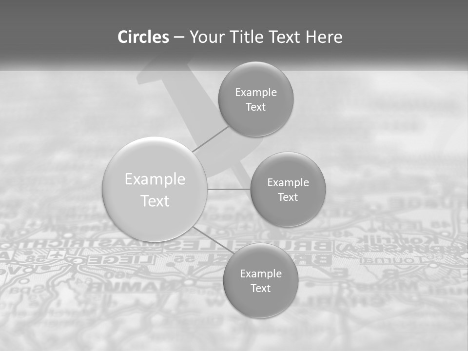 A Black And White Photo Of A Push Button On A Map PowerPoint Template